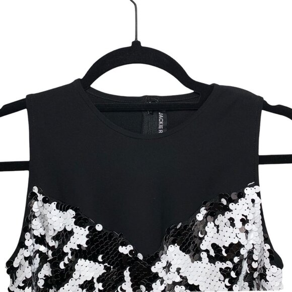 JACKIE ROGERS Sleeveless Top with Circular Pailettes - Picture 2 of 5